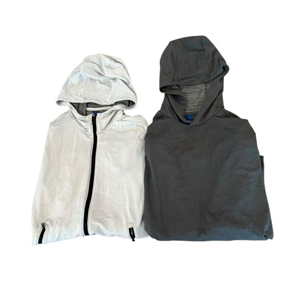 Old Navy Go Dry Hoodie Sweatshirt Bundle of 2 Mens Size Small Cream Gray NWT - Picture 1 of 13